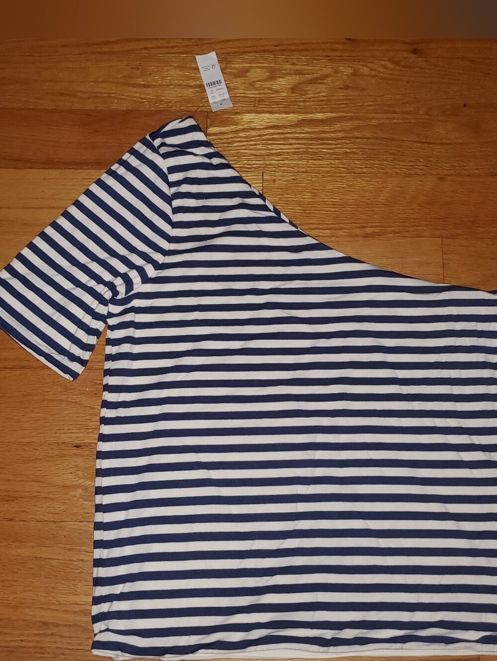J Crew. Striped Off-Shoulder Top in Navy and White